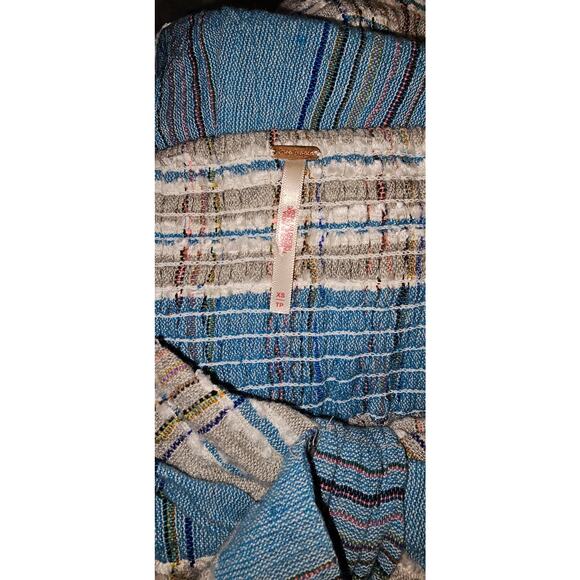 New Free People Barbara Babydoll Striped Boho Romper $128 XS Blue Smocked Back - Picture 4 of 4